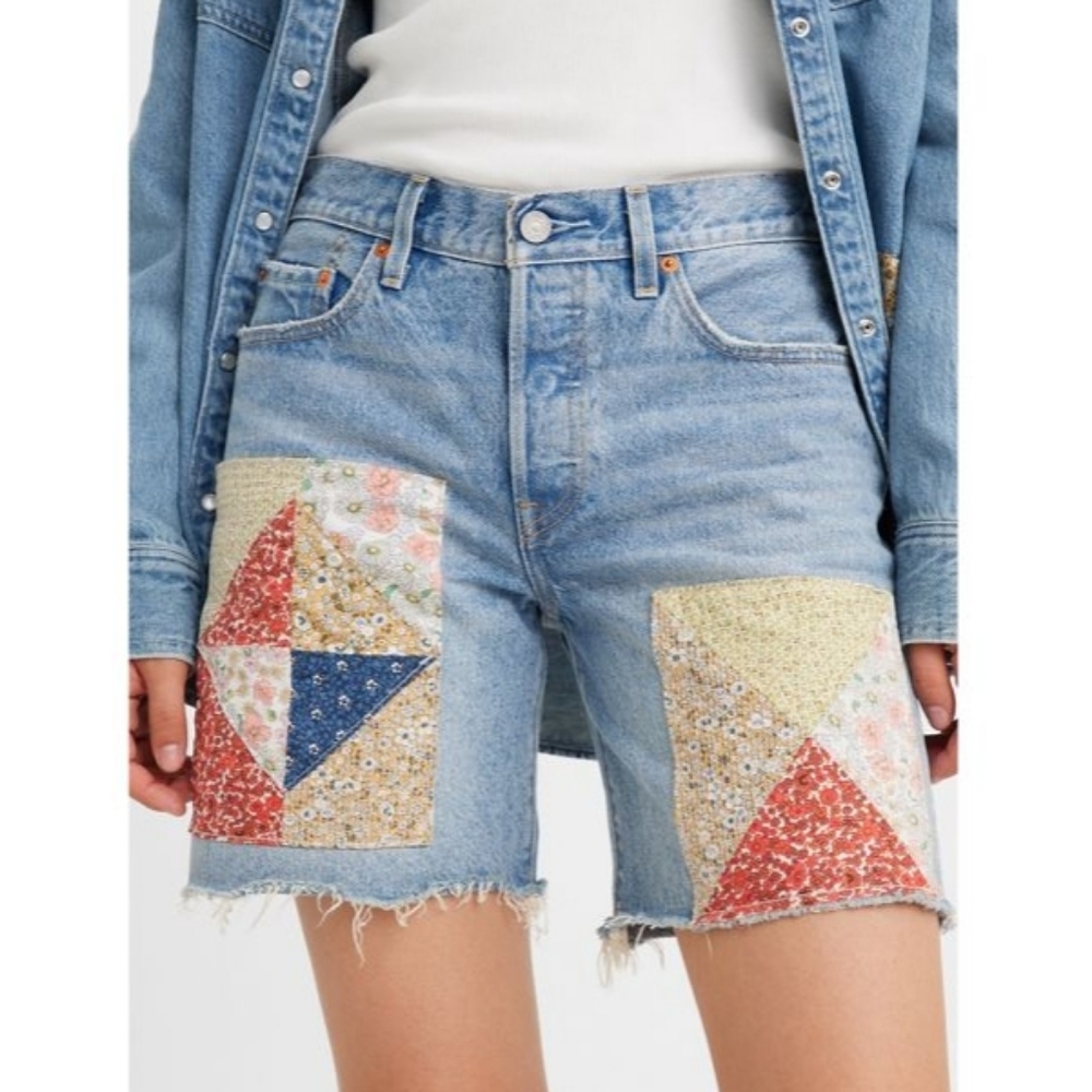Levi's - 501 150 yr Anniversary Edition Patchwork Denim Jean Shorts
